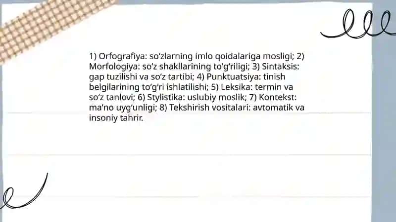 Yozma matnning toʻgʻrilik aniqlik mantiqiylik sifati 3