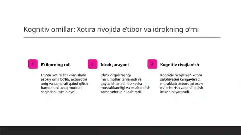 Inson xotirasi rivojining asosiy omillari va shart-sharoitlari 3