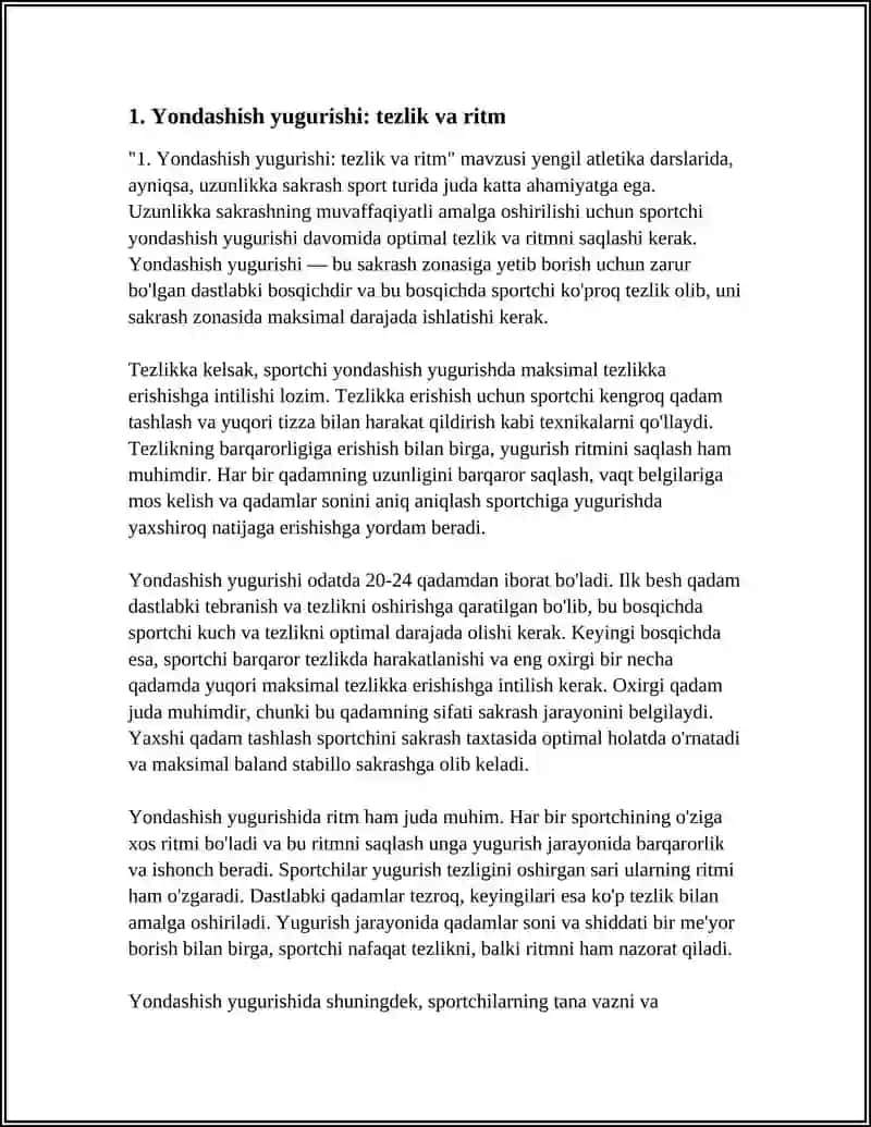 YENGIL ATLETIKA: UZUNLIKKA SAKRASH 3