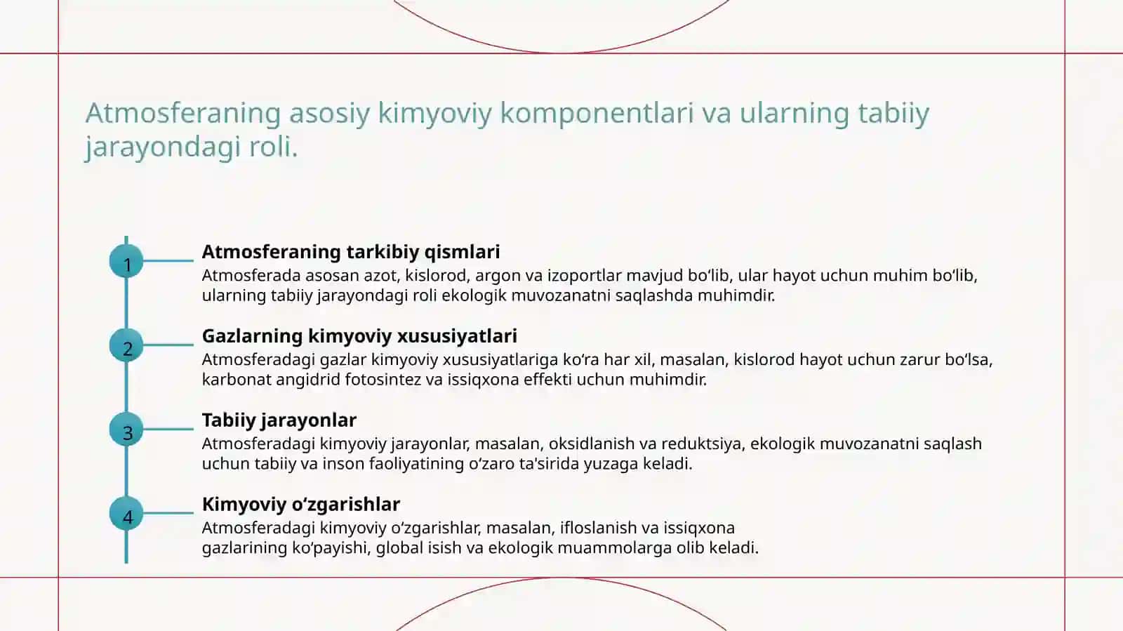 Atmosfera geokimyosi. Atmosferaning kimyoviy tarkibi 3