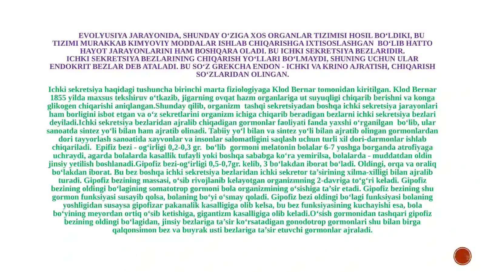 ICHKI SEKRETIYA BEZLARI KASALLIKLARI
"QANDLI DIABET" BILAN OG'RIGAN
MAKTAB O'QUVCHILARI BILAN
MASHG' 3