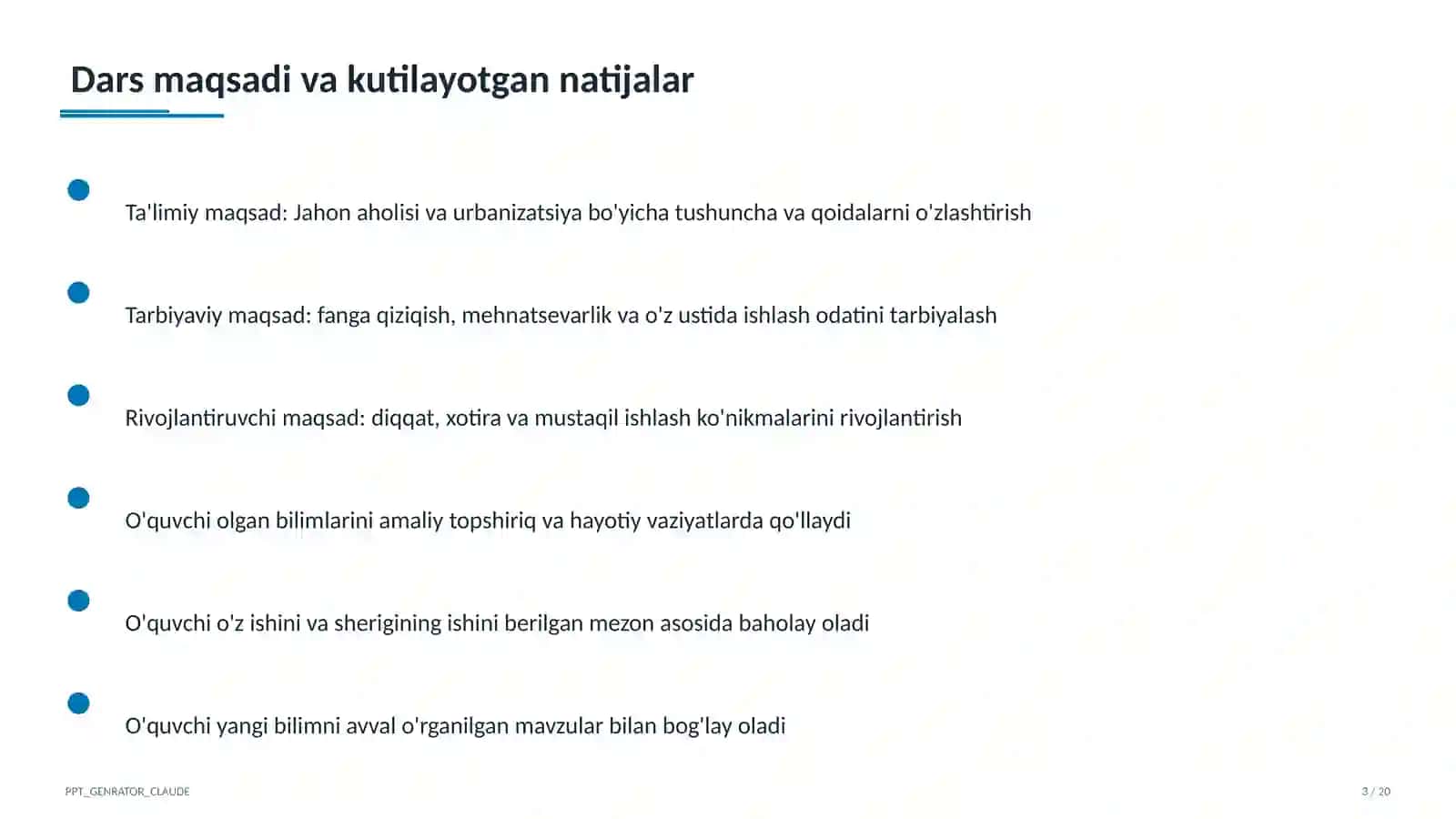 Jahon aholisi va urbanizatsiya (10-sinf) 3