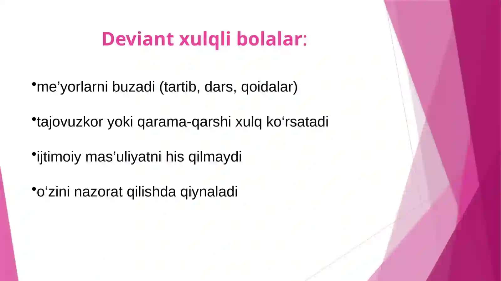 Deviant xulq-atvor psixologiyasi 3