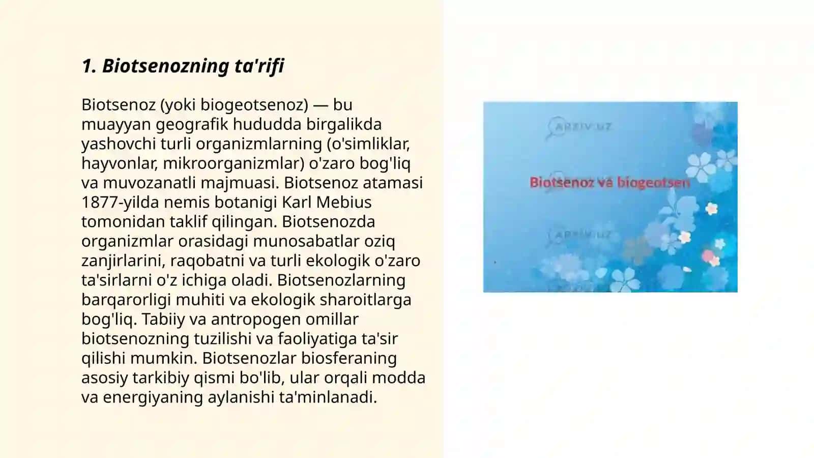 Biotsenozning ta'rifi 3