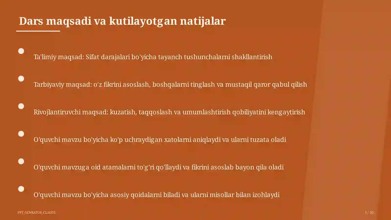 Sifat darajalari (6-sinf) 3