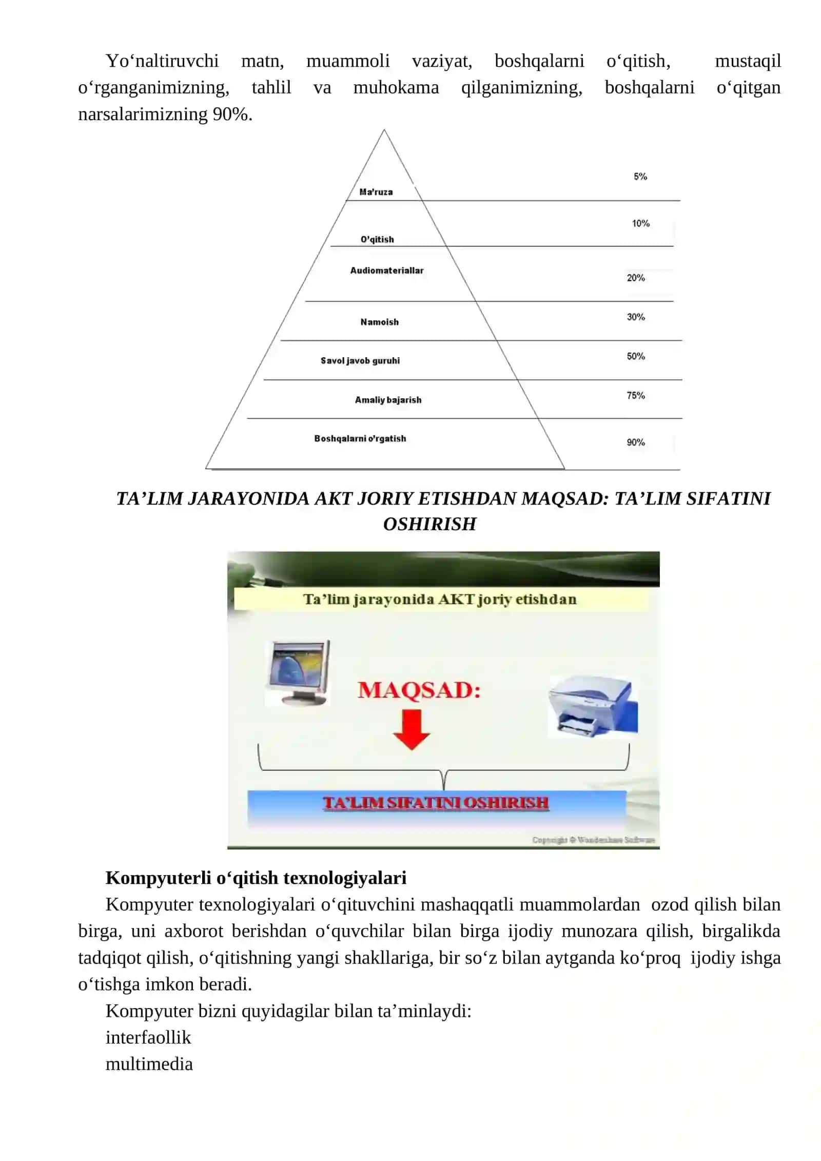 Ta’lim jarayoniga ilg‘or axborot-kommunikatsiya texnologiyalari va interfaol metodlarni qo‘llash 3