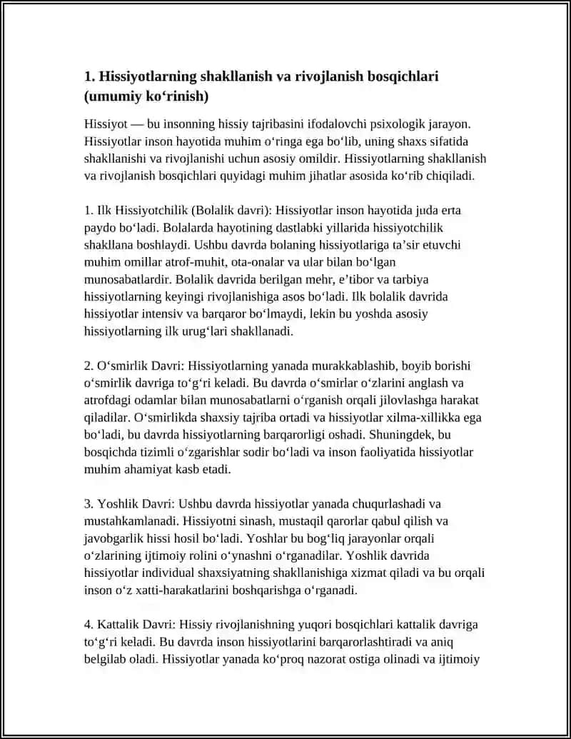 HISSIYOTNING SHAKLLANTIRISH VA RIVOJLANTIRISH BOSQICHLARI 3
