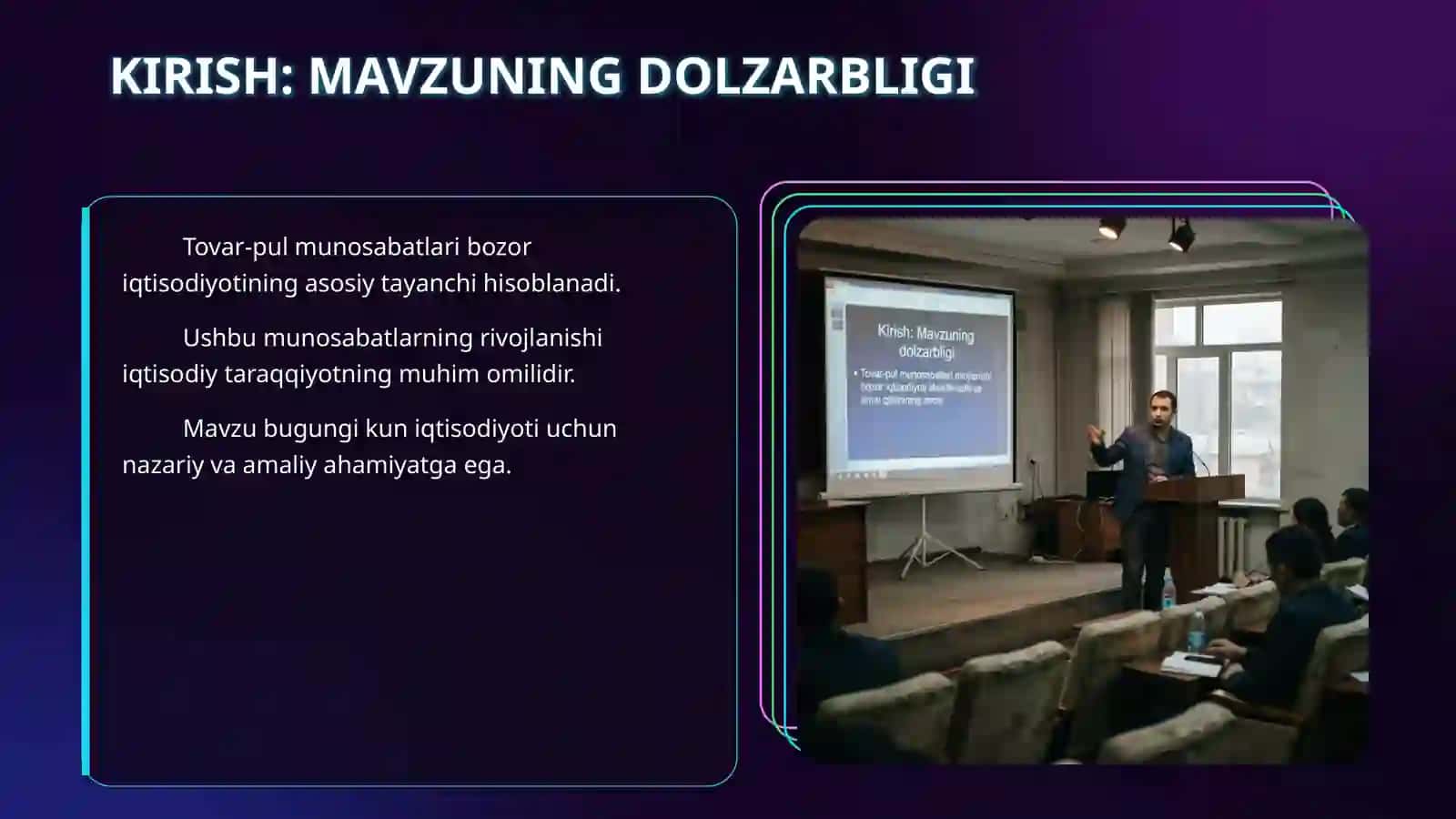 Tovar pul munosabatlari rivojlanishi bozor iqtisodiyoti shakllanishi va amal qilinishing asosi 3