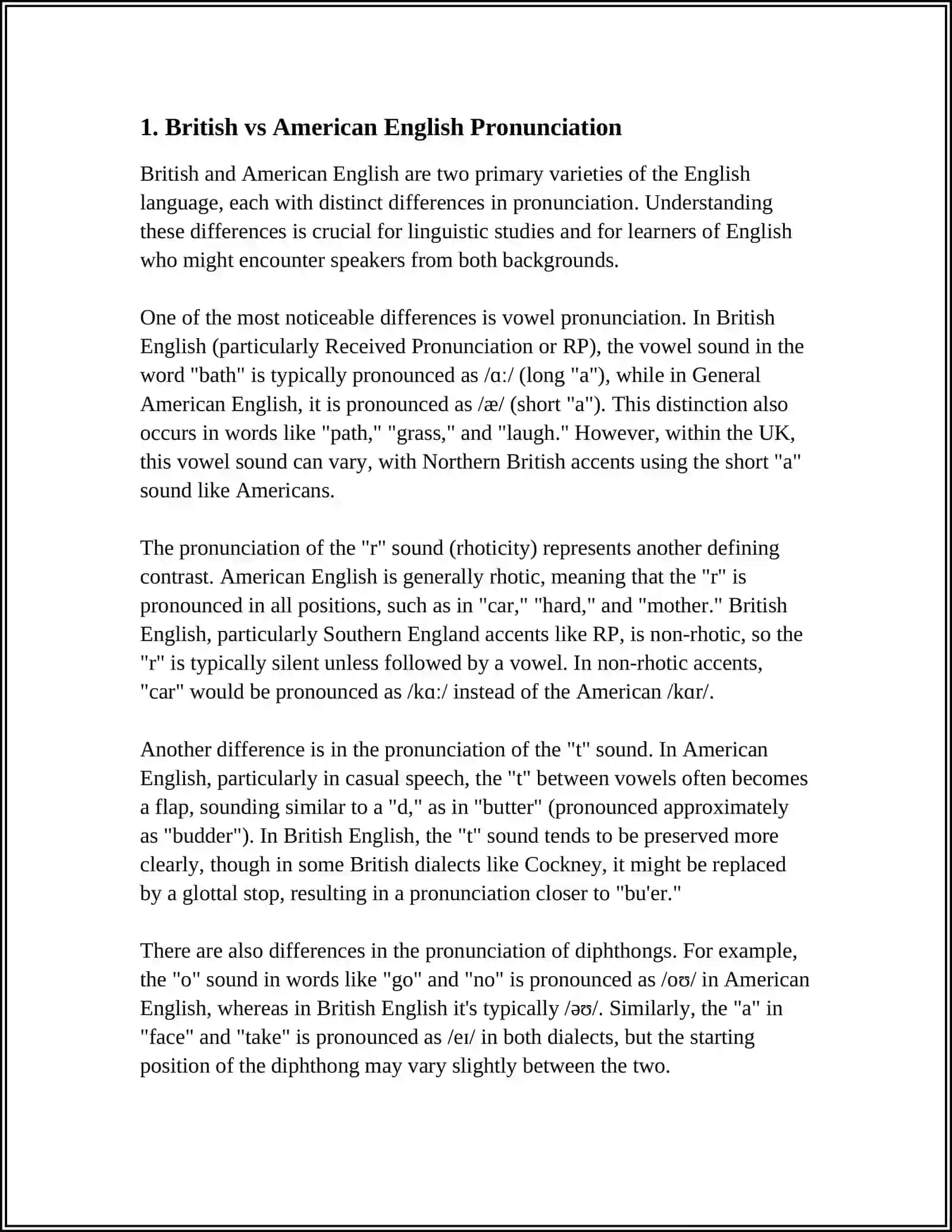 DIFFERENCES IN PRONUNCIATION IN ENGLISH-SPEAKING 3