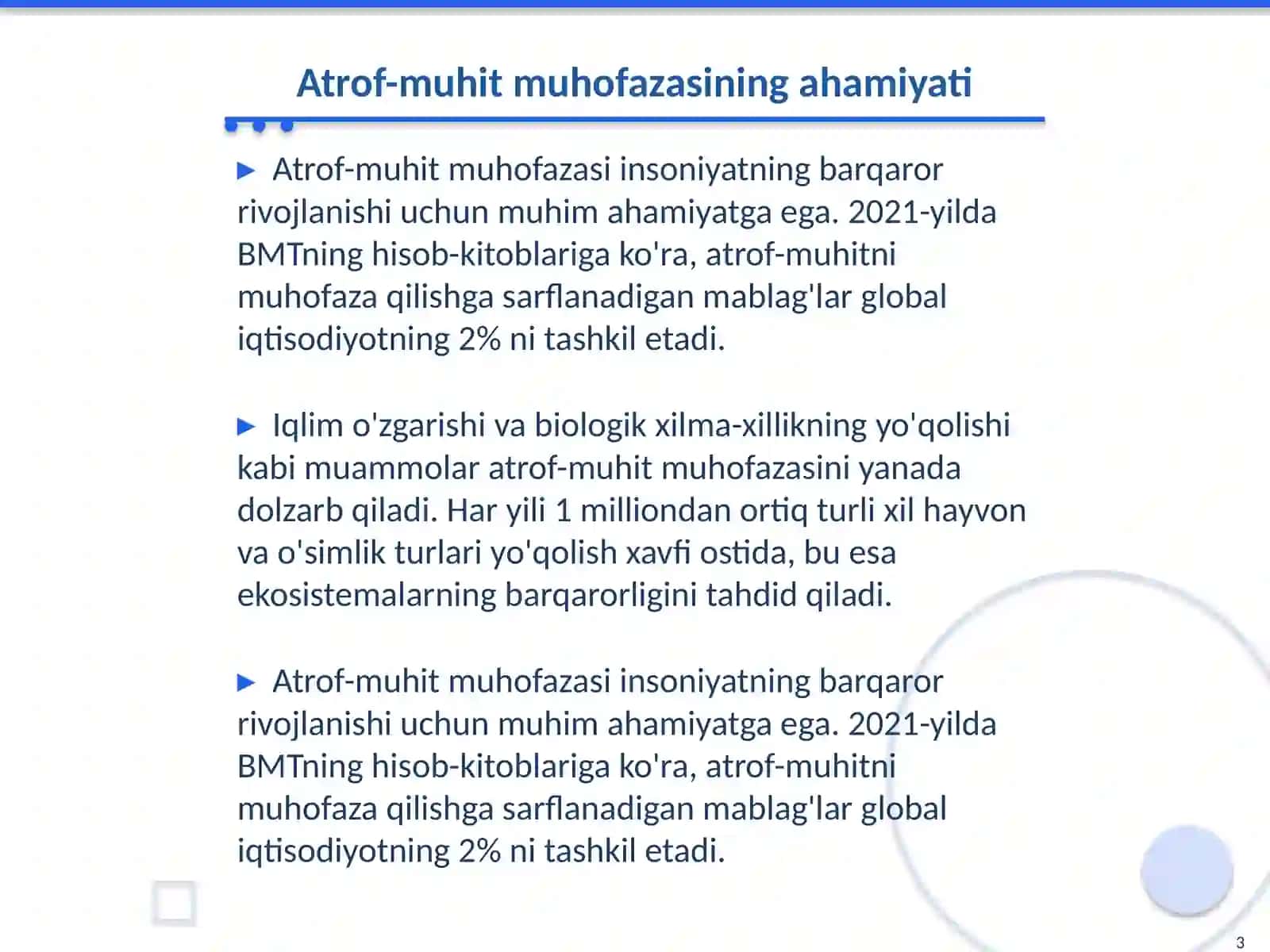 Atrof-muhitni muhofaza qilish va ekalogik xafsizlik talablari 3