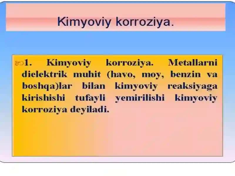 Metall korroziyasi va unga qarshi kurash 3