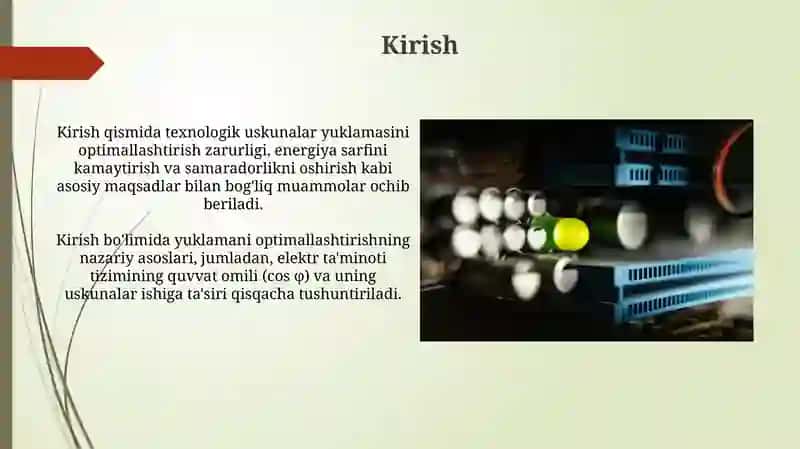 Elektr texnologik uskunalarda yuklamani optimallashtirish 3