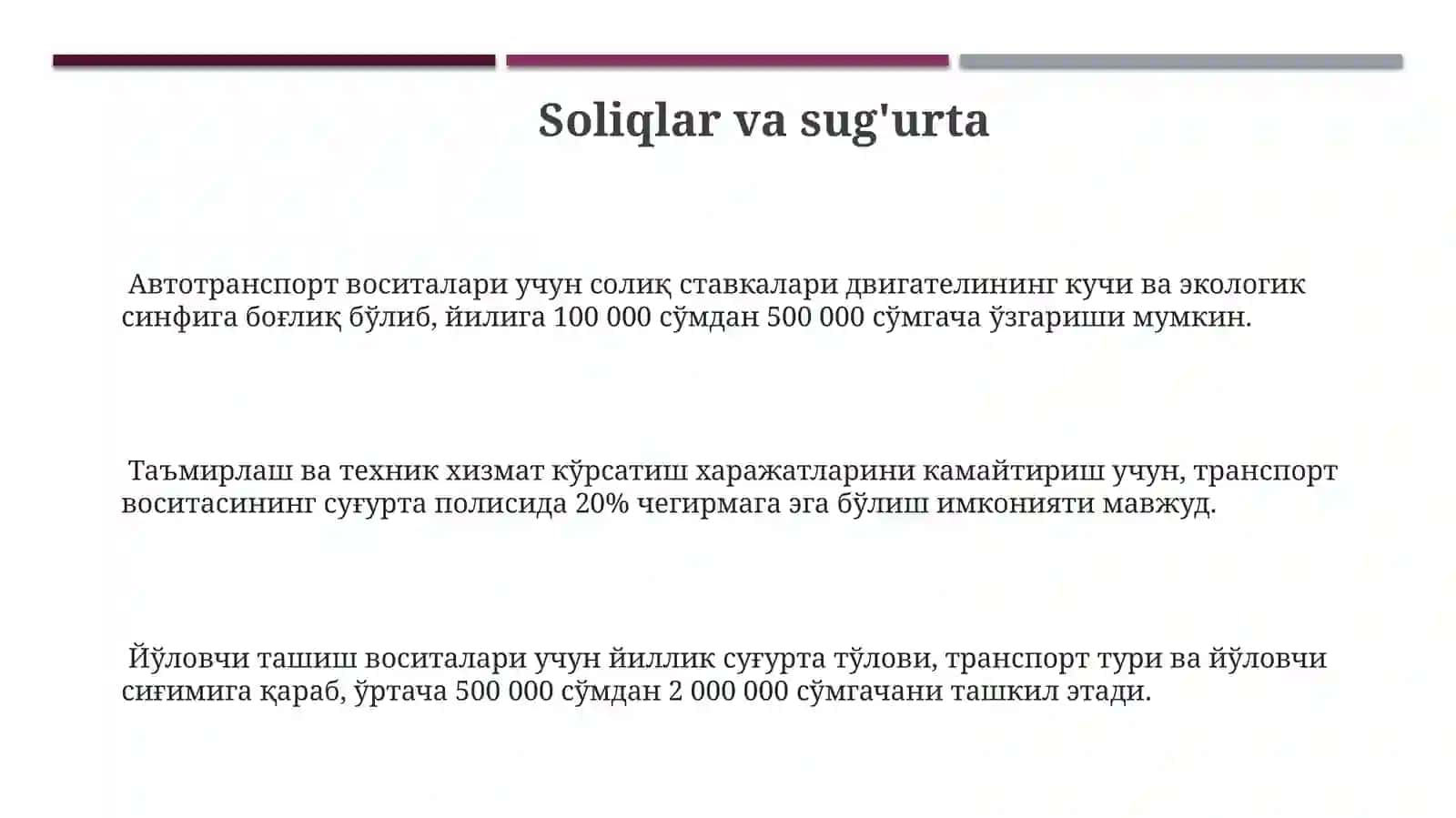 Transport vositalari tannarx muhandisligi tushunchalari va asosiy tamoyillari 3
