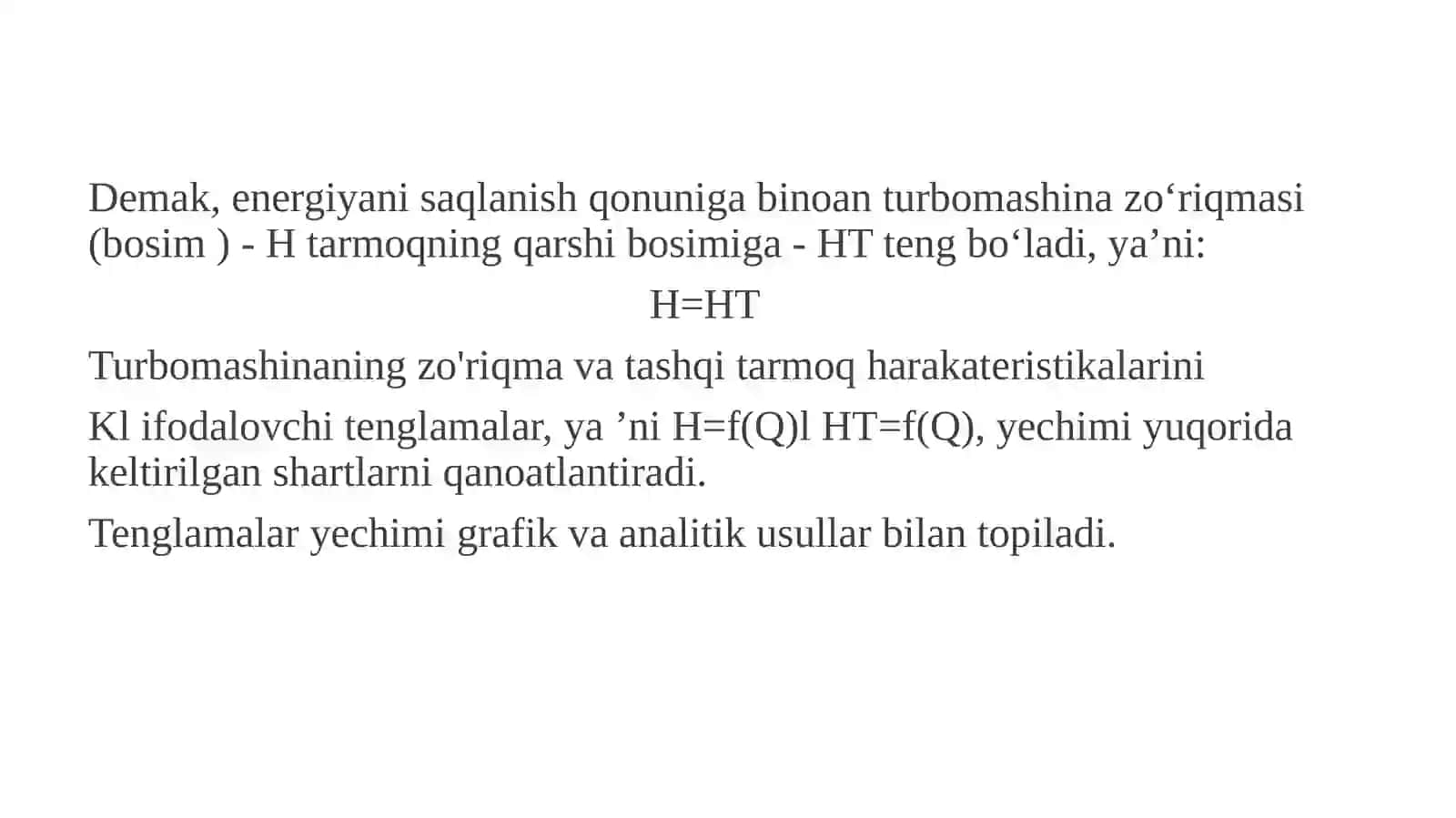 Turbomashinaning tashqi tarmoq bilan birga ishlashi 3