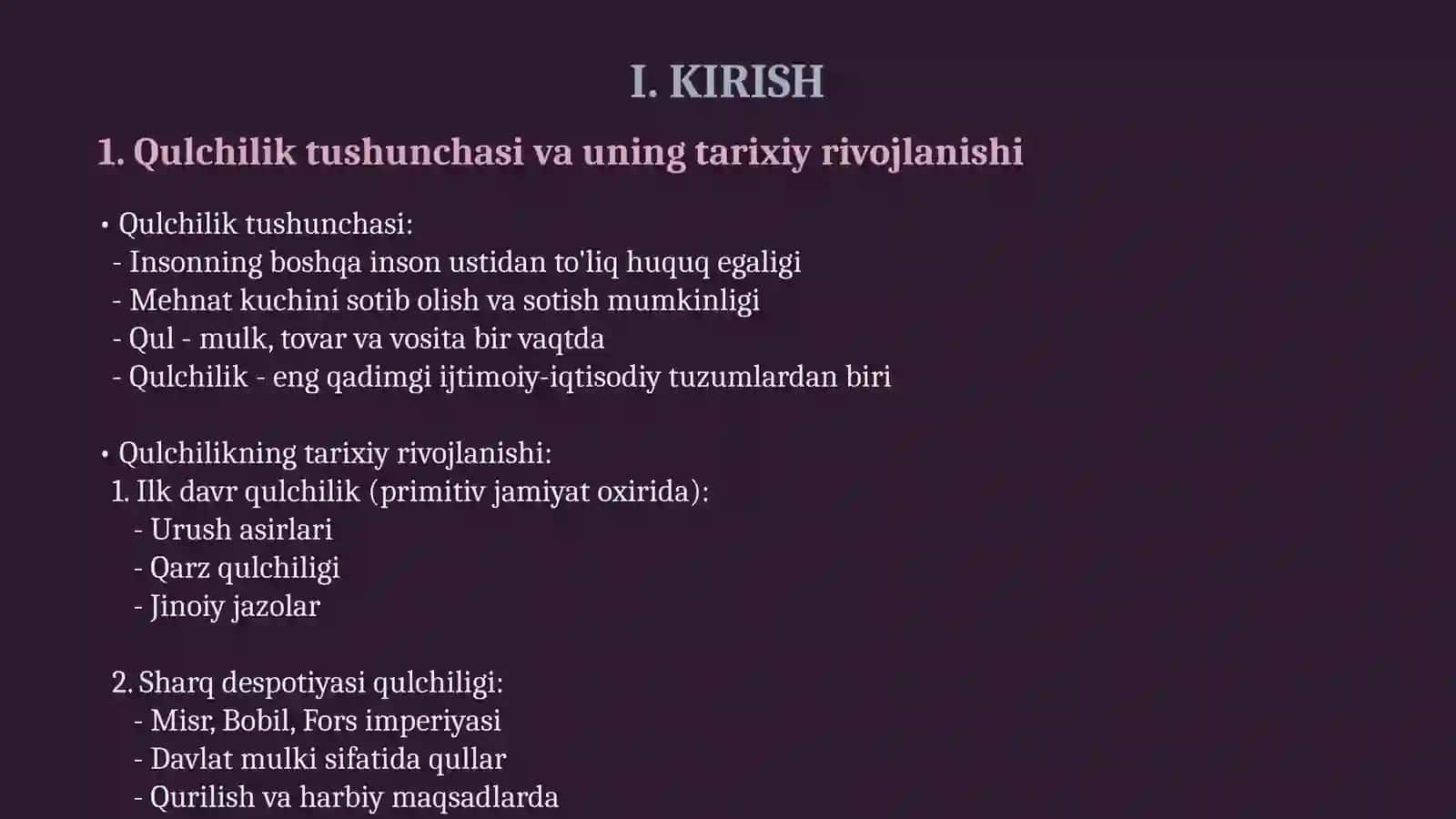 Antik qulchilikning oʻziga xos xususiyatlari 3
