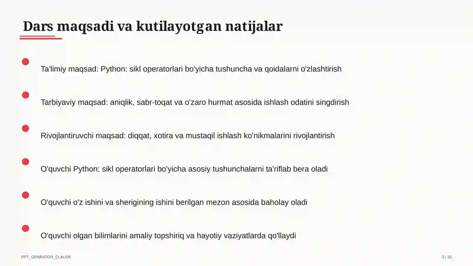 Python: sikl operatorlari (8-sinf) 3