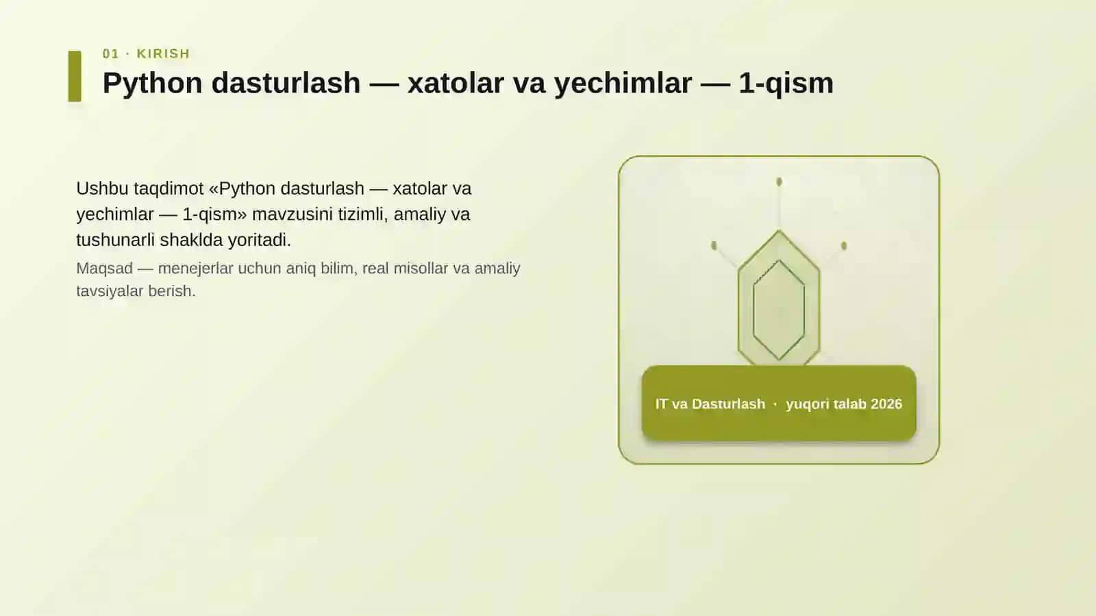 Python dasturlash — xatolar va yechimlar — 1-qism 3
