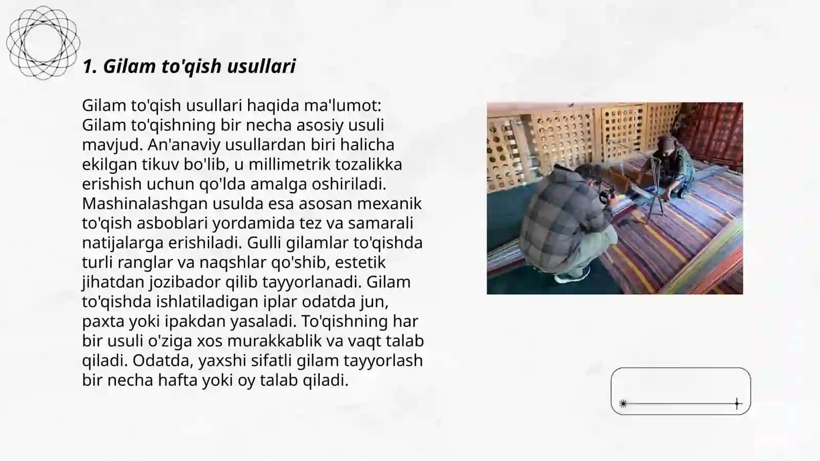 Gilam to'qish san'ati 3