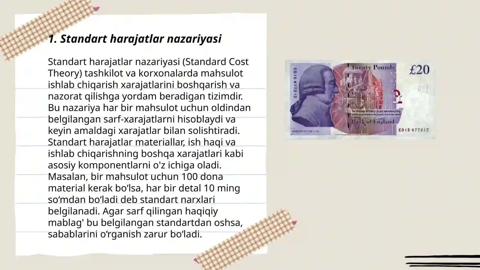Standart harajatlar nazariyasi 3