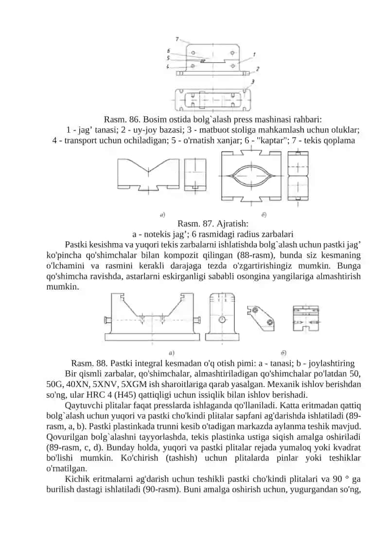 11-Tajriba ishi. Bolg’alash mashinasining asboblari va elementlarini ish funksiyasini o`rganish 3