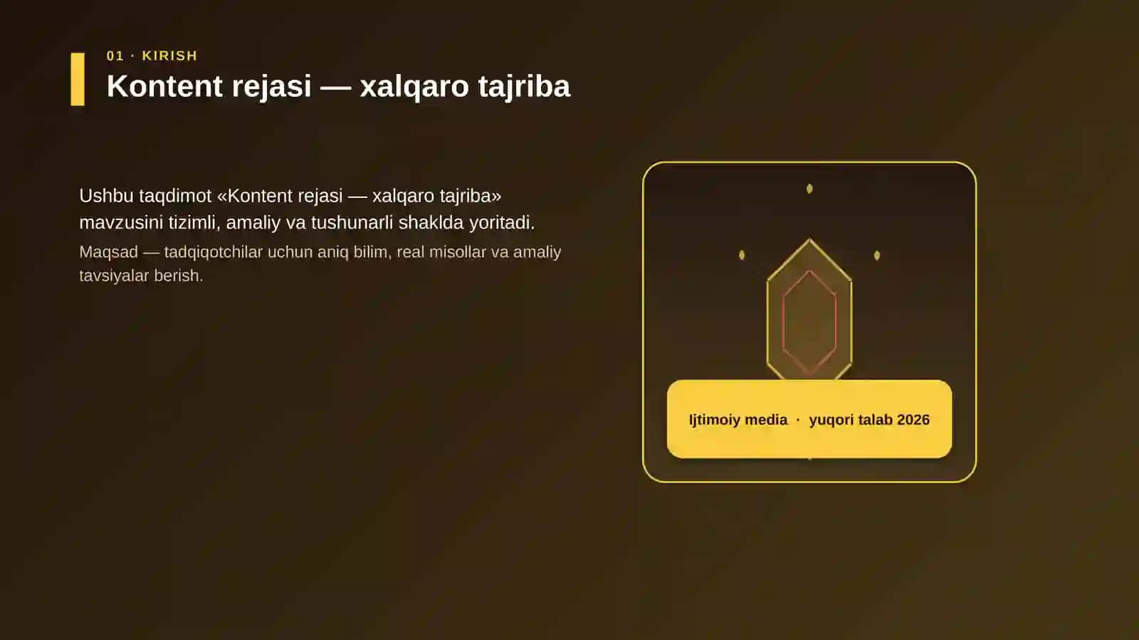 Kontent rejasi — xalqaro tajriba 3