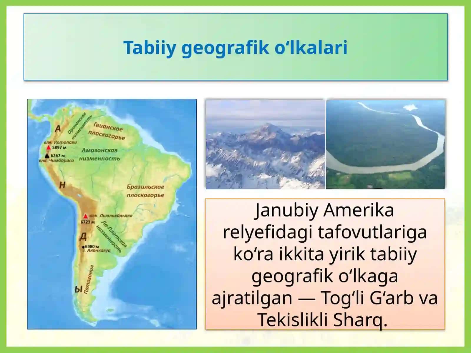 Tabiiy geografik o‘lkalari 3