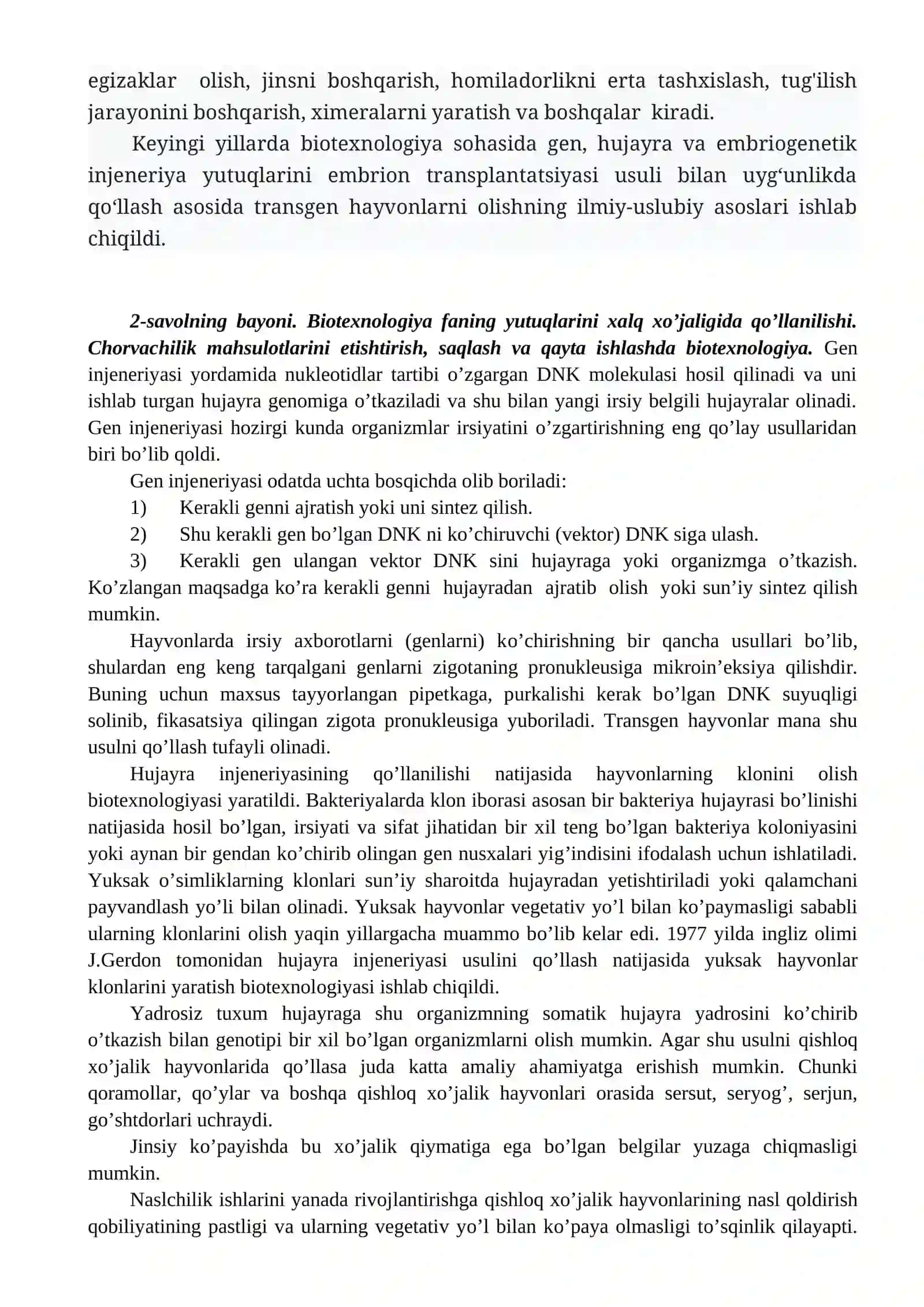 Hayvonlar biotexnologiyasi faniga kirish 3