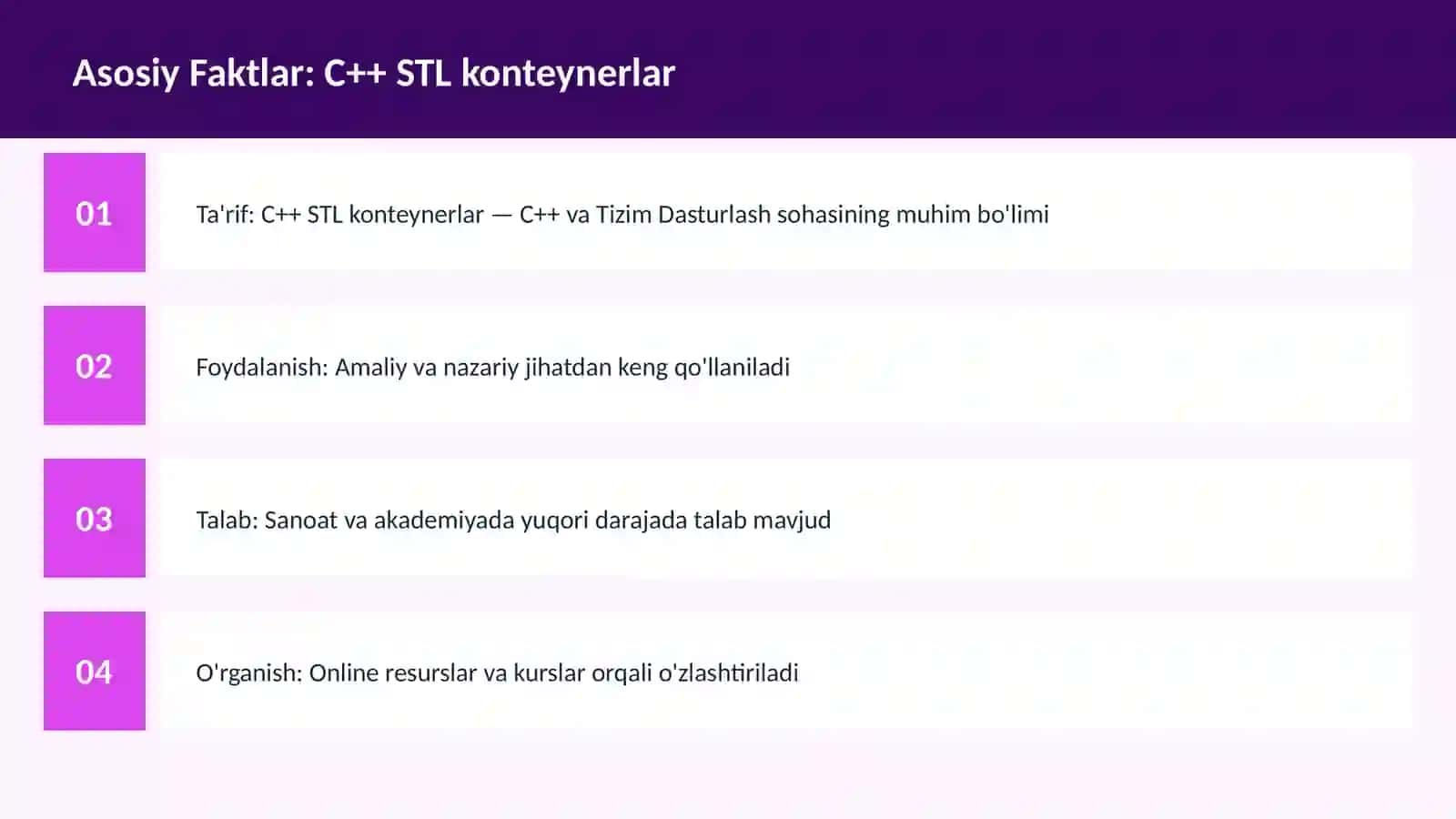 C++ VA TIZIM DASTURLASH 3