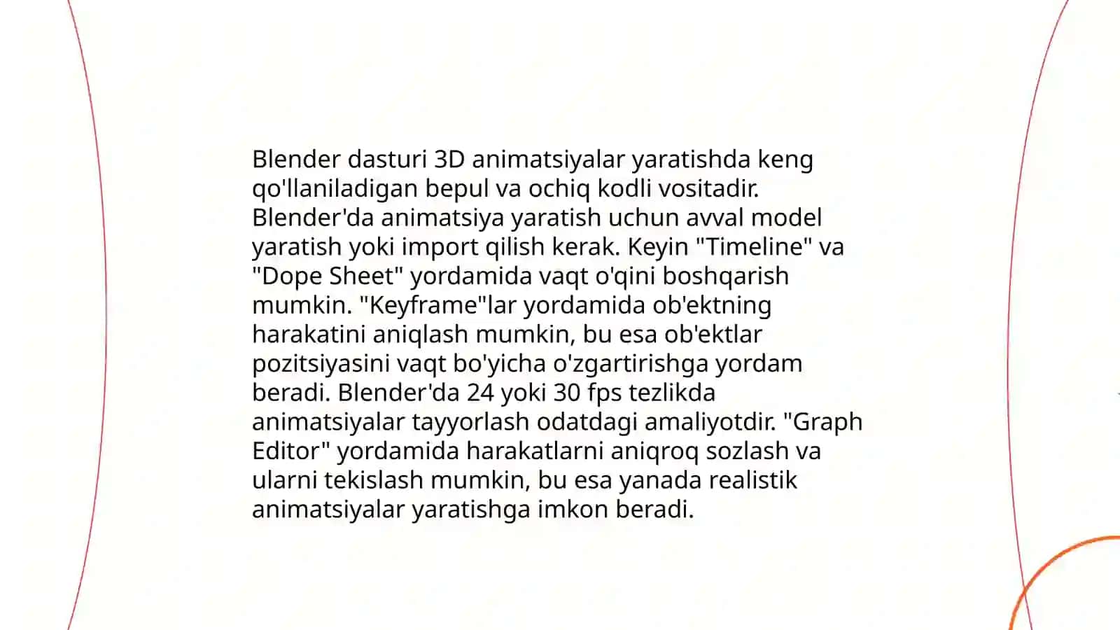 Blender dasturida animatsiya hosil qilish 3