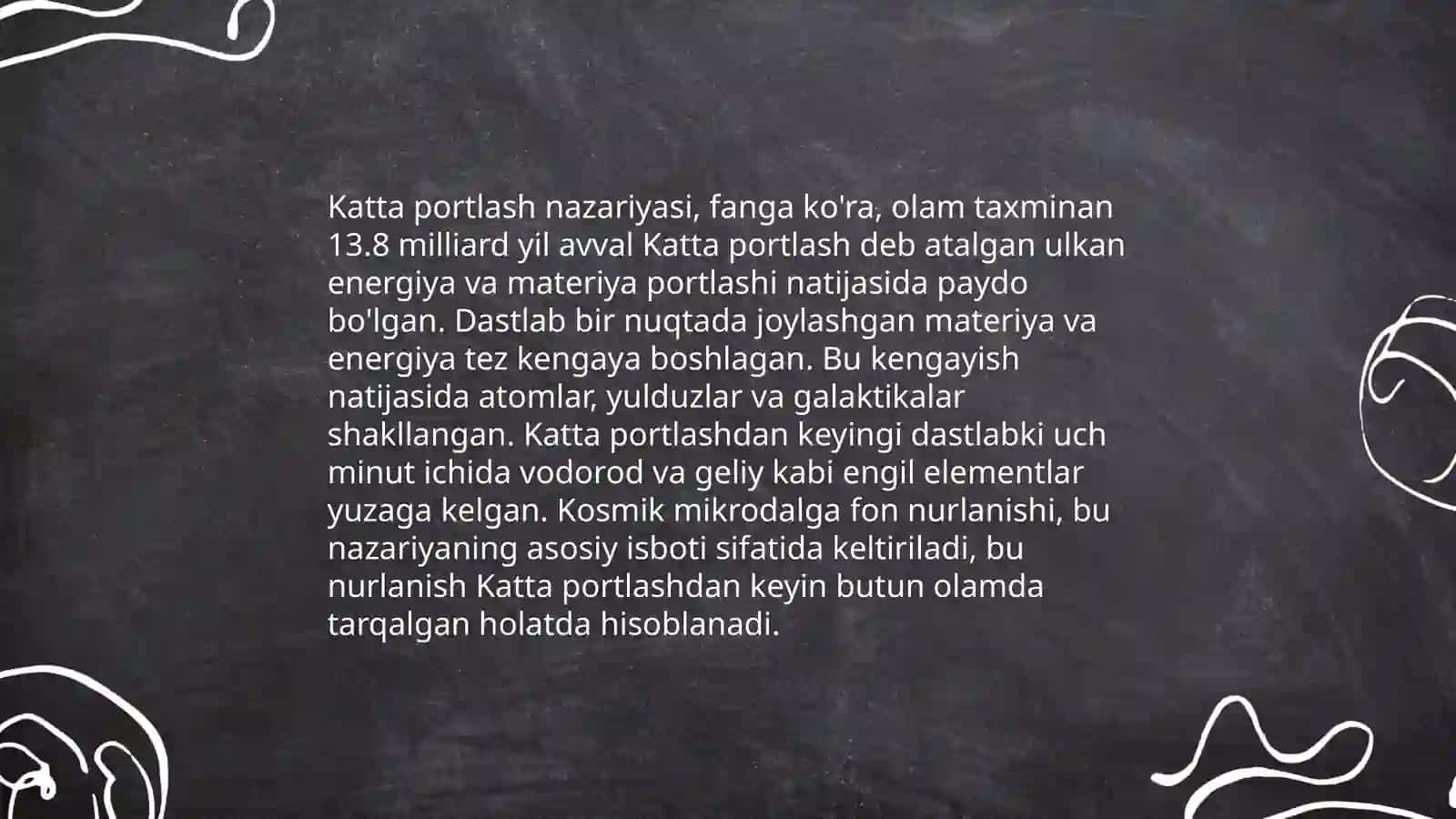 Katta portlash va infillyaciya nazariyalari 3