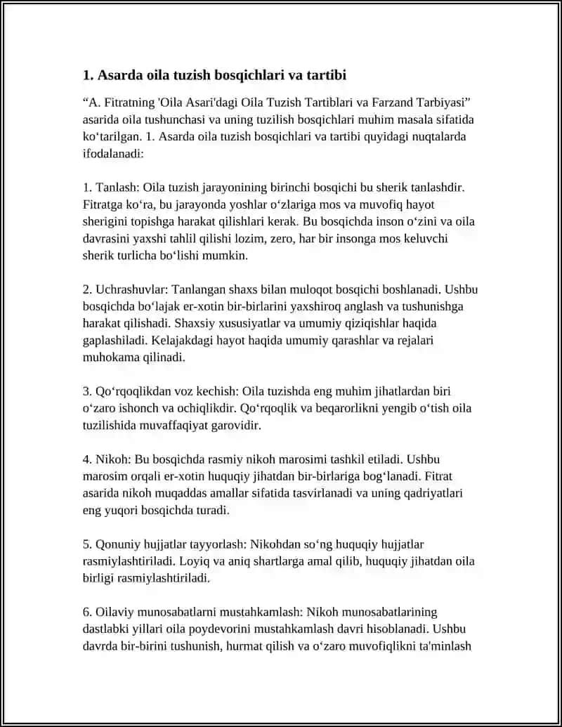 FITRATNING “OILA ASARI”DAGI OILA TUZISH TARTIBLARI VA FARZAND TARBIYASI 3