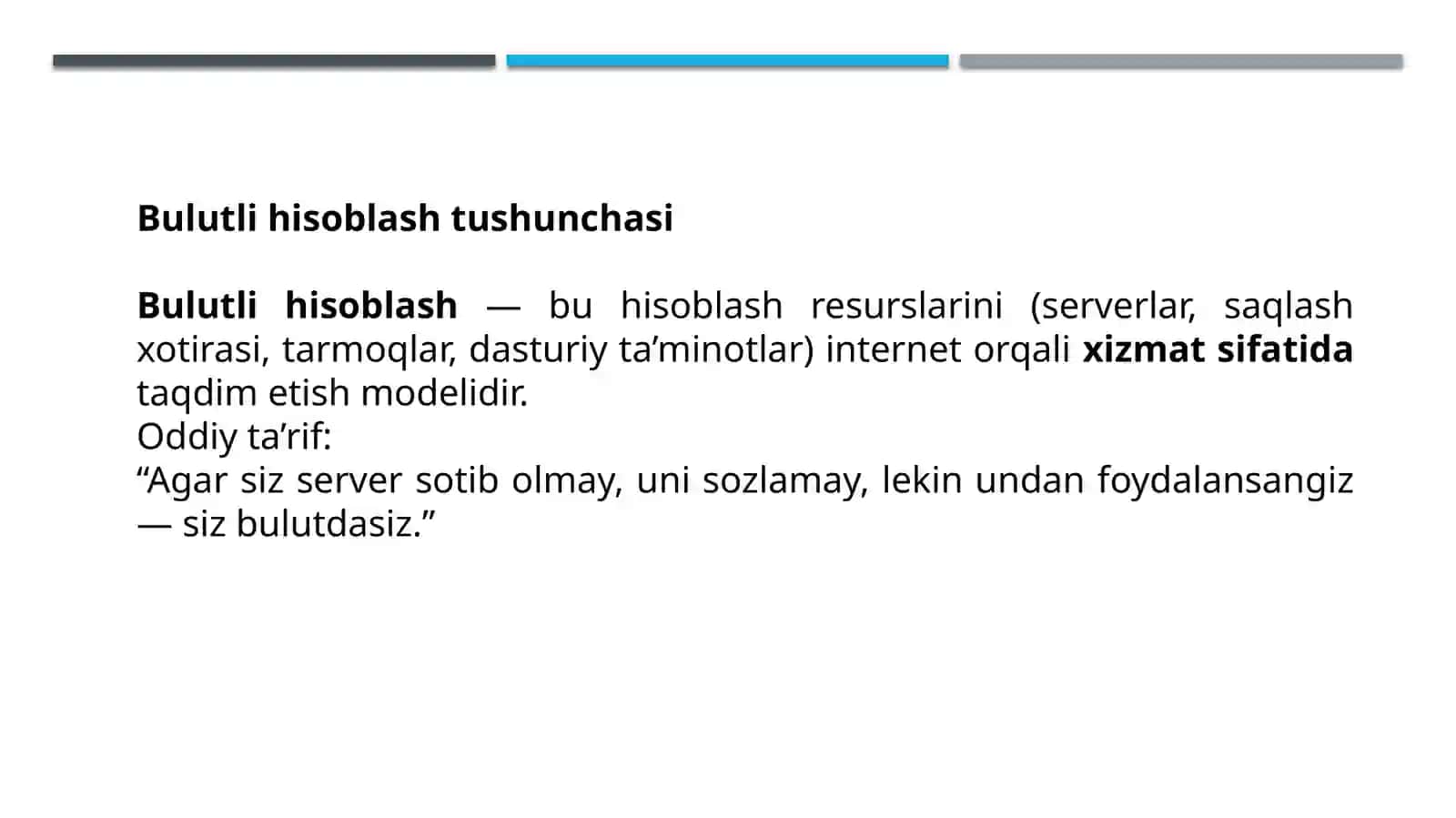 Bulutli hisoblash arxitekturasi va asosiy komponentlari 3
