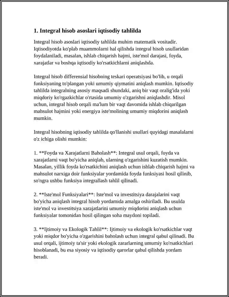 Integral hisob asoslari iqtisodiy tahlilda 3