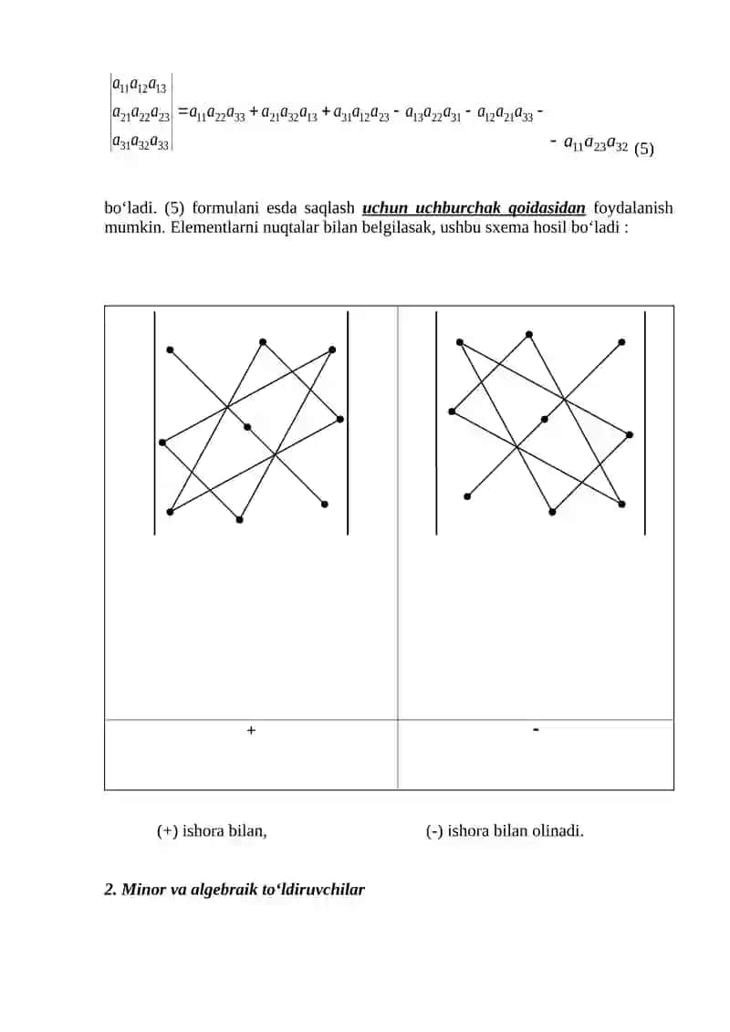 2 Mavzu: Determinantlar va ularning xossalari 3