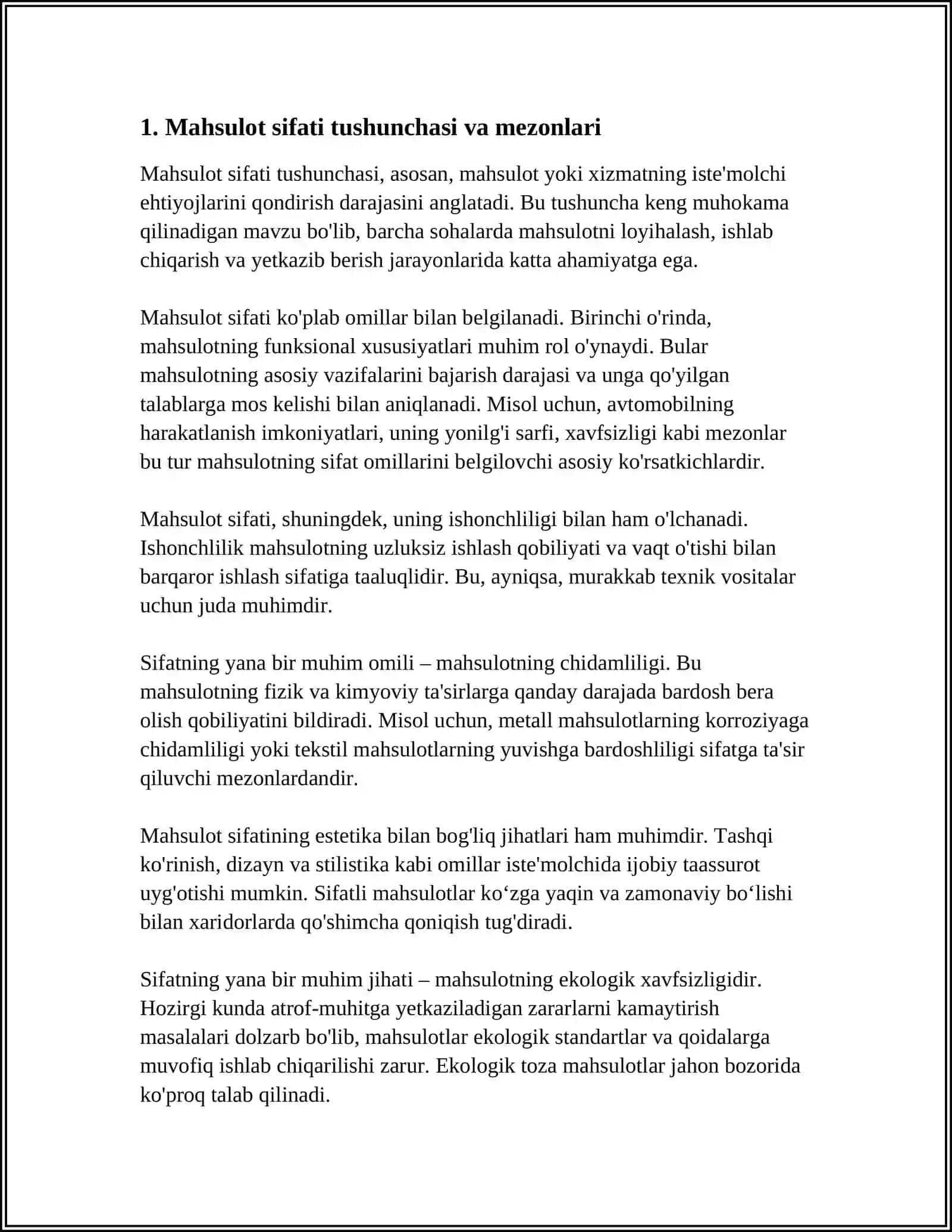 MAHSULOT SIFATI VA SIFATNING SHAKLANISHIGA TASIR ETUVCHI OMILLAR 3