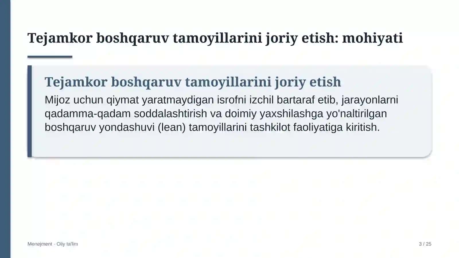 startaplarda tejamkor boshqaruv tamoyillarini joriy etish 9720 3