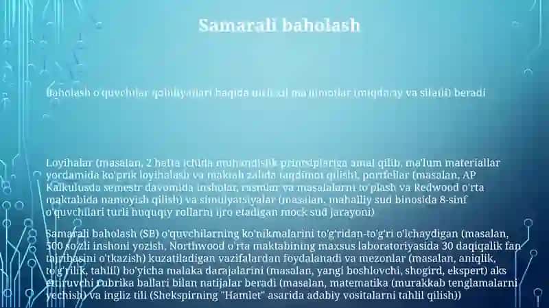 Ôquvchilar bilimini, malaka va koʻnikmalarni tekshirish usullari 3