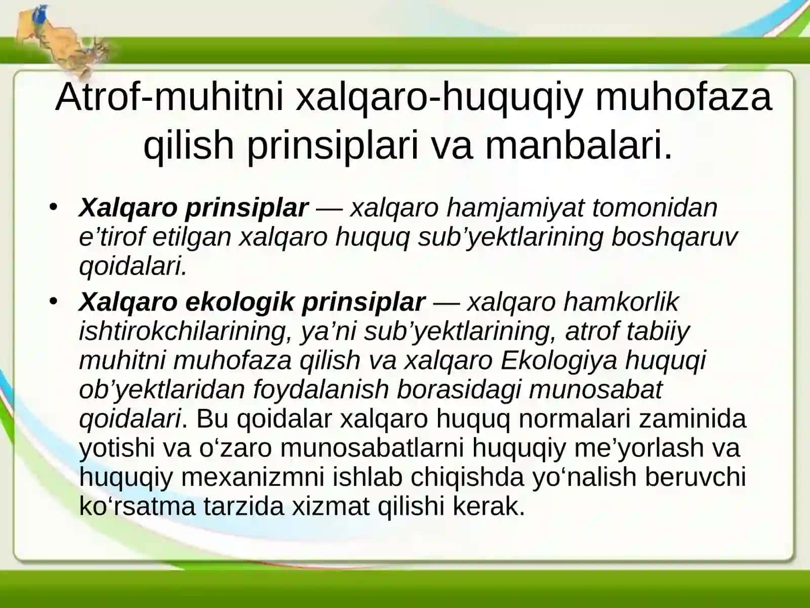 Atrof-muhitni muhofazasi bo’yicha xalqaro bitim va konvensiya 3