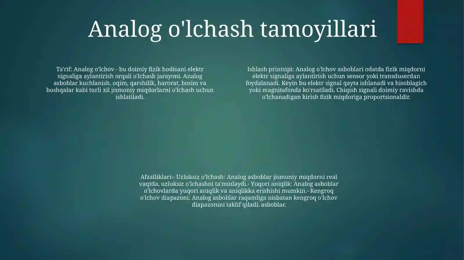 Analogli OʻLchash Asbobi 3