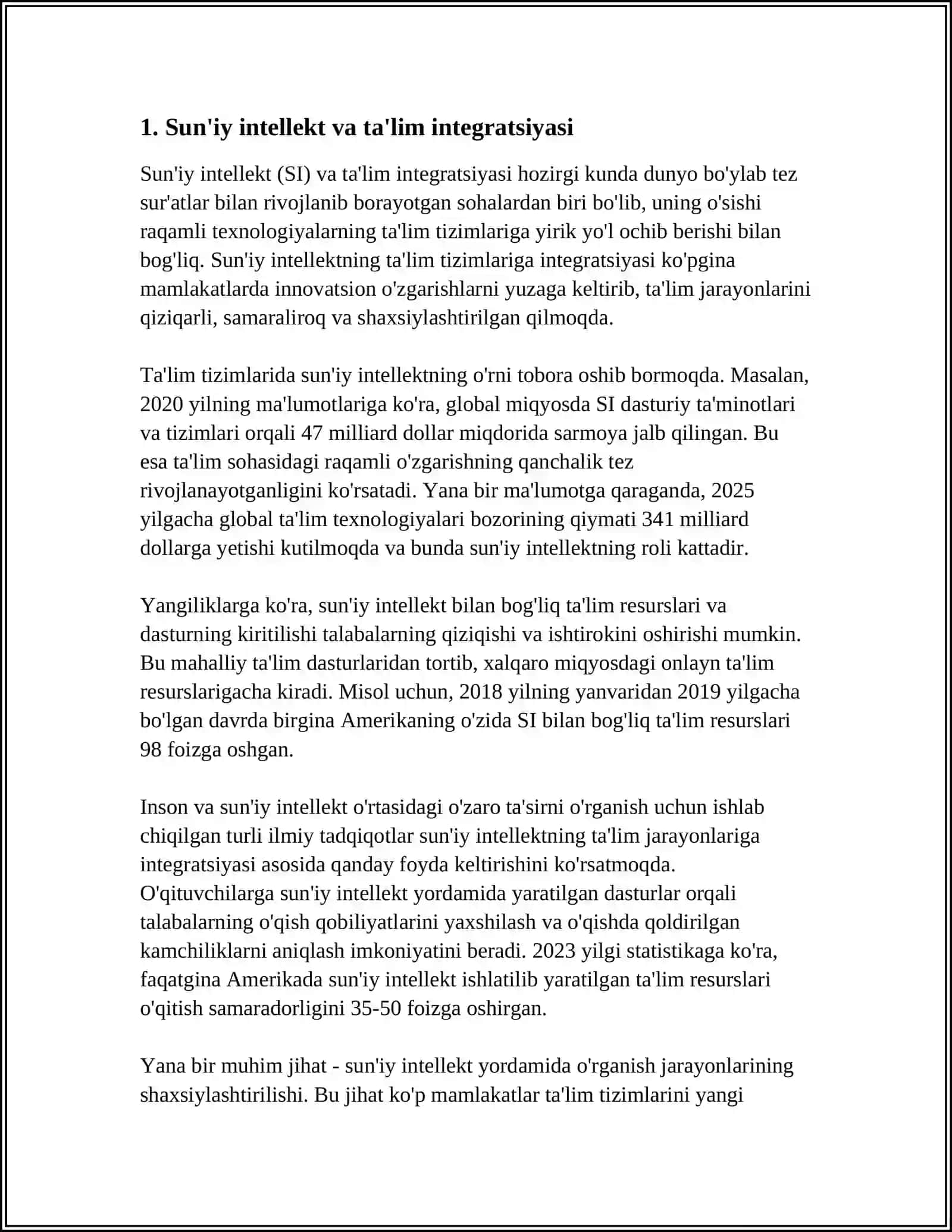 TEXNALOGIYA FANI DARSLARIGA INTEGRATSION YONDASHUV 3