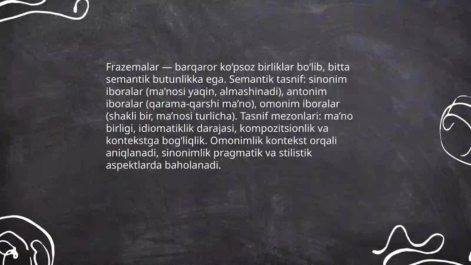 Frazemalarning semantik turlari: umumiy tushunchalar va tasnif 3