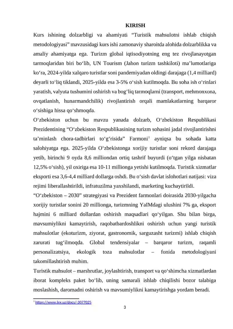 Turistik mahsulotni ishlab chiqish metodologiyasi 3