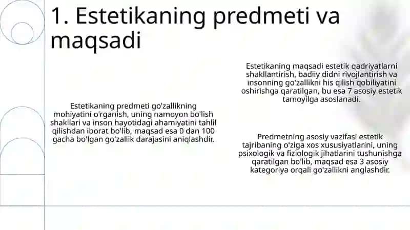 Estetikaning predmeti, maqsadi va vazifalari 3