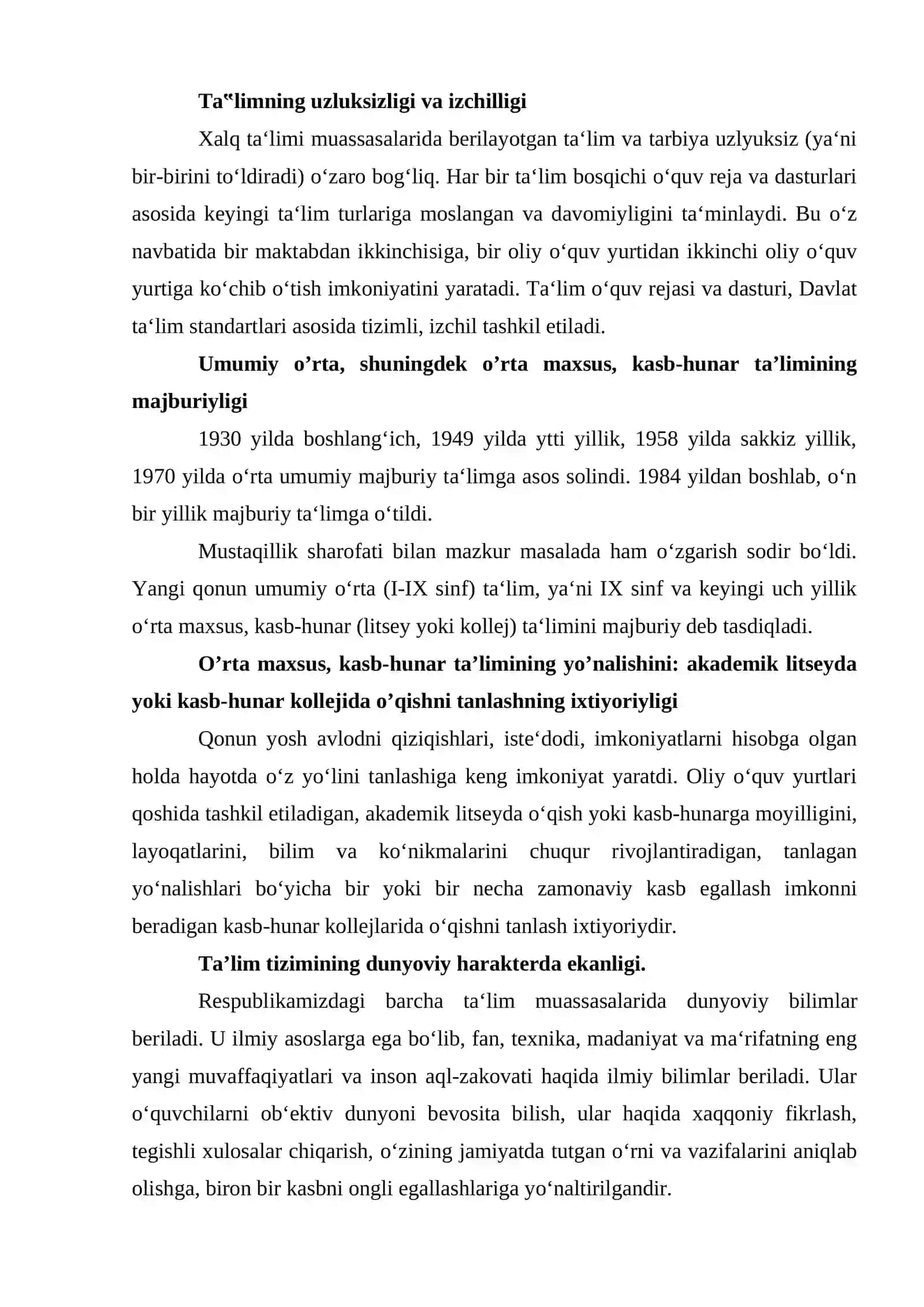 O‘zbekistonda maktabgacha ta’lim xalq xo’jaligi yagona davlat tizimining tarkibiy qismi sifatida rejali rivojlanishini ta’minlovchi direktiv xujjatlari 3