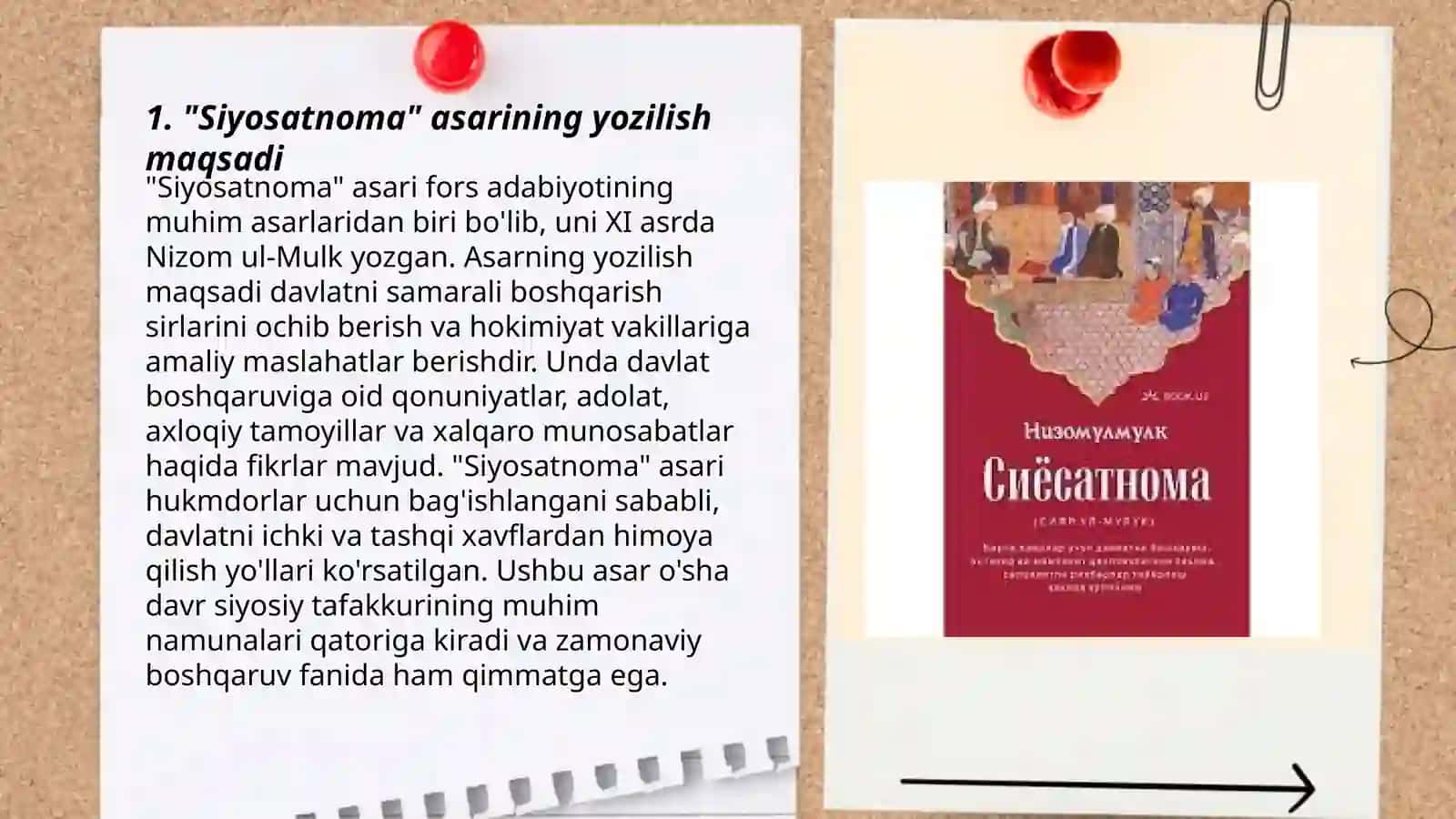 Nizomulmulkning "Siyosatnoma" asari tahlili haqida 3