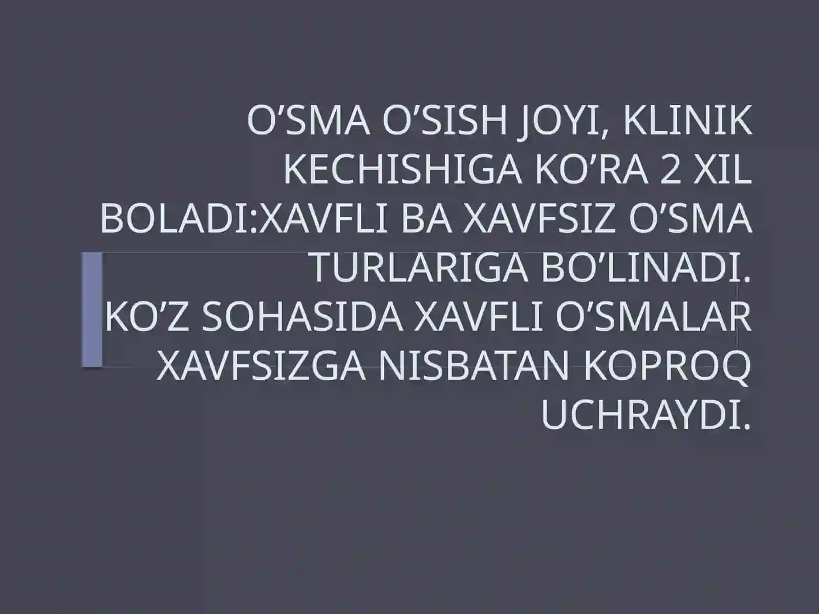 STOMATOLOGIYA FAKULTETI 411-B GURUH ISOMIDDINOV SAMANDAROFTALMOLOGIYA:KO’ZNING TO’R PARDASI O’SMALARI 3