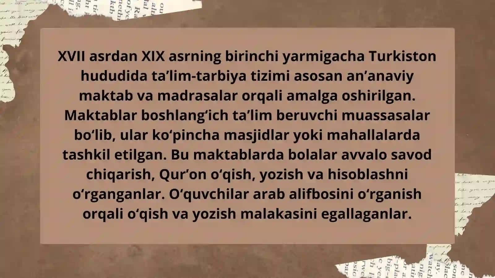 XVII asrdan XIX asrni yarmigacha tarbiya maktab va pedagogik fikrlar rivoji 3
