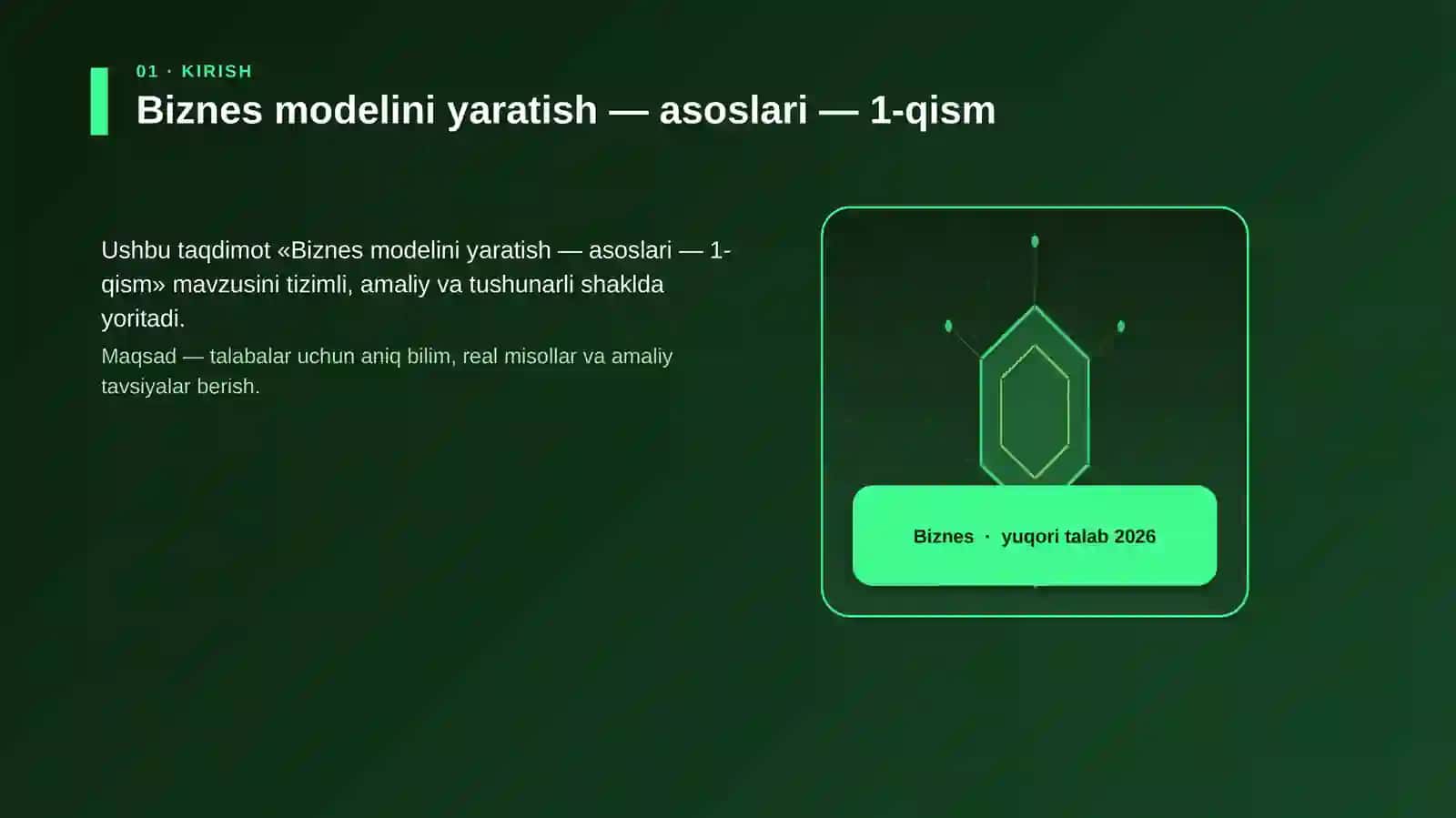 Biznes modelini yaratish — asoslari — 1-qism 3