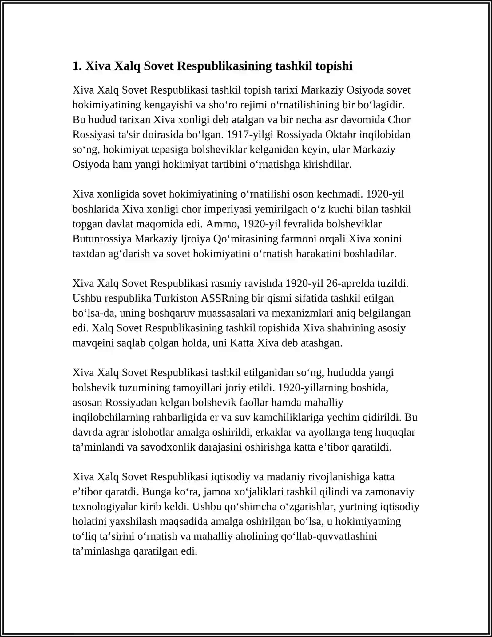 XIVA XALQ SOVET RESPUBLIKASI VA BUXORO XALQ SOVET RESPUBLIKASILARNING TASHKIL TOPISHI 3