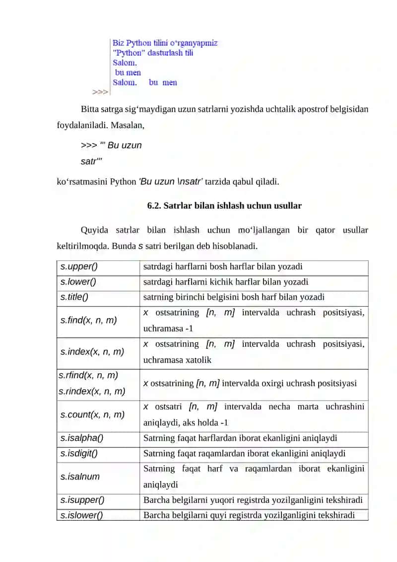 Satrlar bn ishlash 3